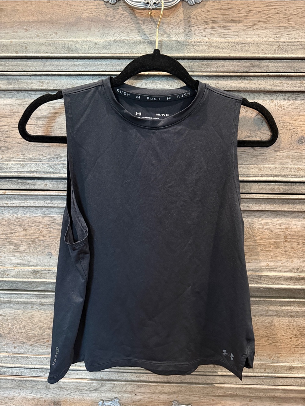 Under Armor High Neck Tank/Black Sz Small